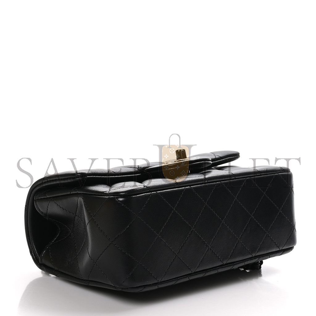 Ch*el lambskin quilted mini top handle rectangular flap so black as2431 (20*12*6cm)